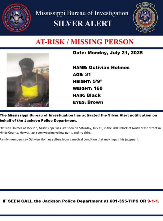Octavian Holmes Missing persons poster
