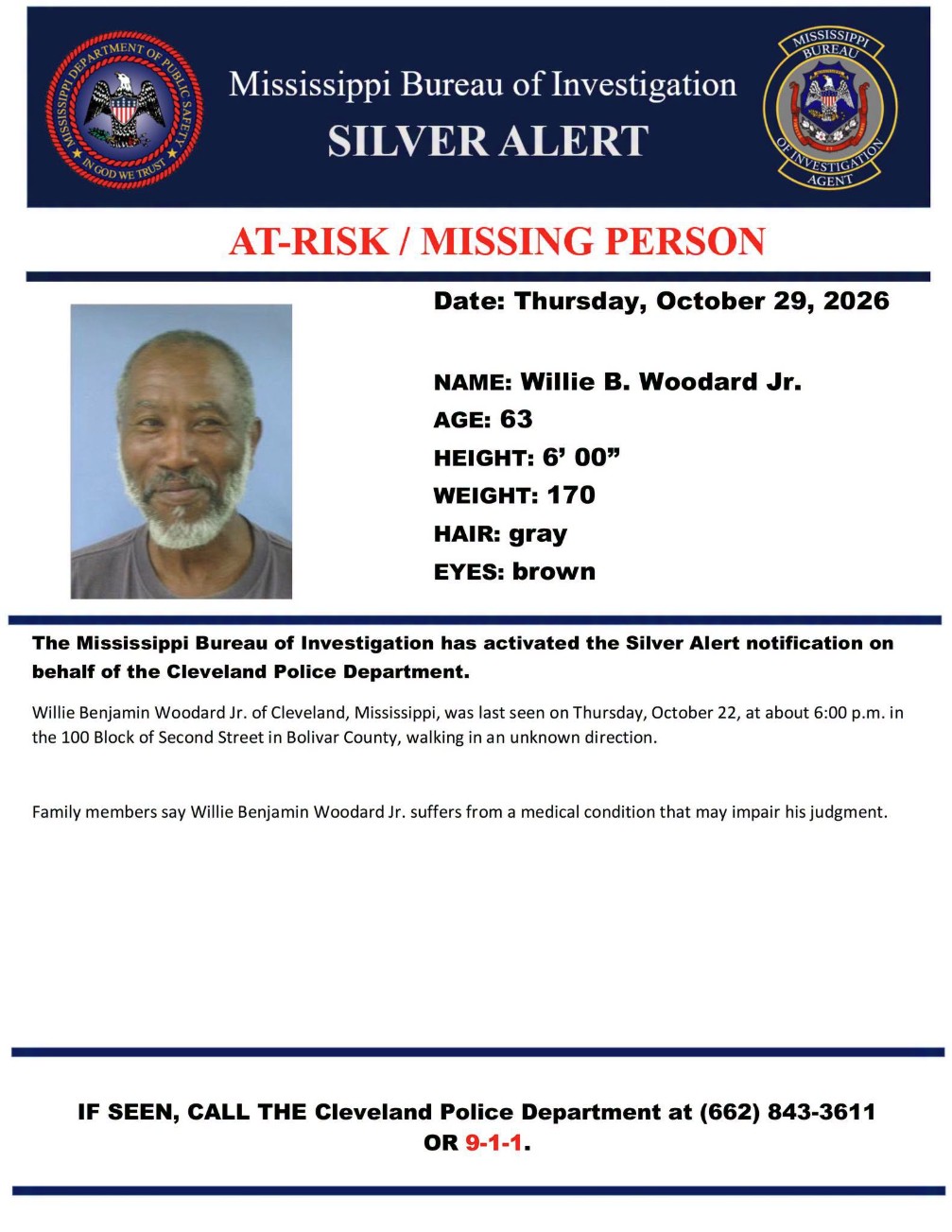 Willie B. Woodard, Jr. Flyer